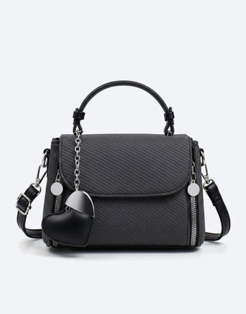 Liora Camellia Medium Black Satchel Bag