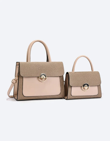 Liora Valencia Structured beige Satchel Combo Bag