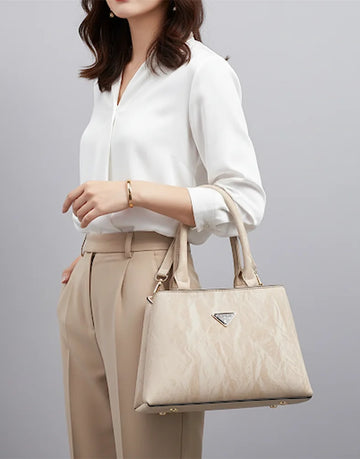 Liora Valencia Beige Medium Satchel Tote