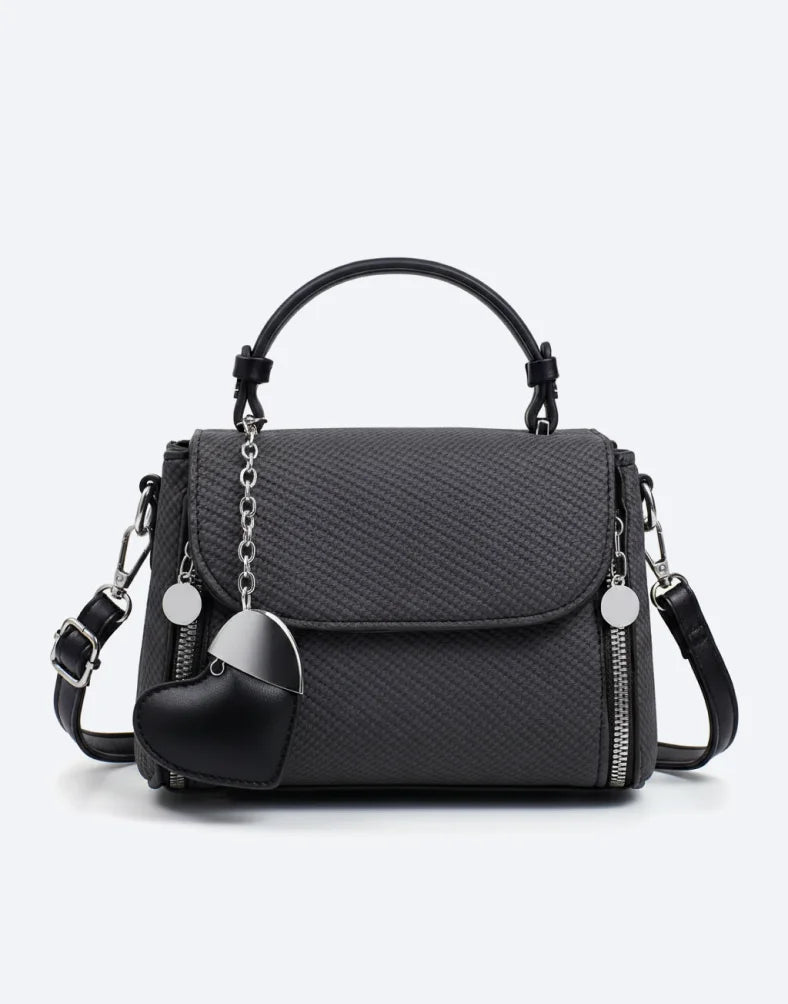 Liora Camellia Medium Black Satchel Bag