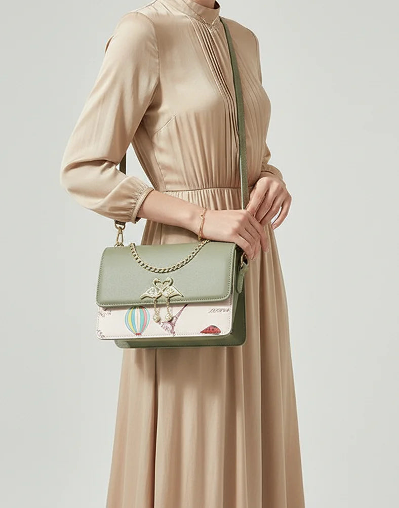 Liora Noelle Small Mint Crossbody Sling Bag