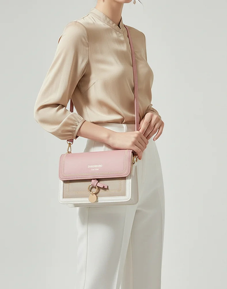 Liora Noelle Small Blush Crossbody Sling Bag with Ring Charm