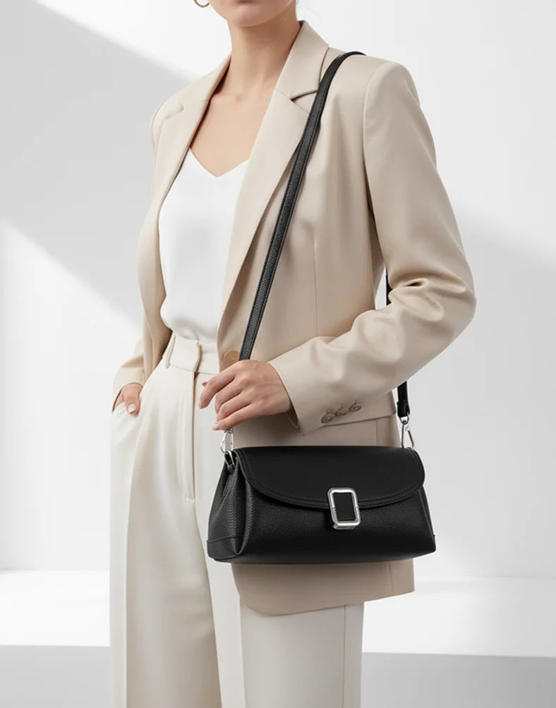 Liora Lyra Black Classic Baguette Shoulder Bag