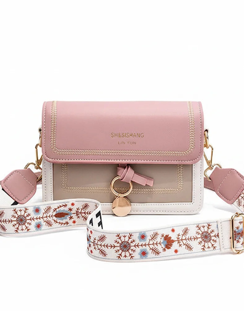 Liora Noelle Small Blush Crossbody Sling Bag with Ring Charm