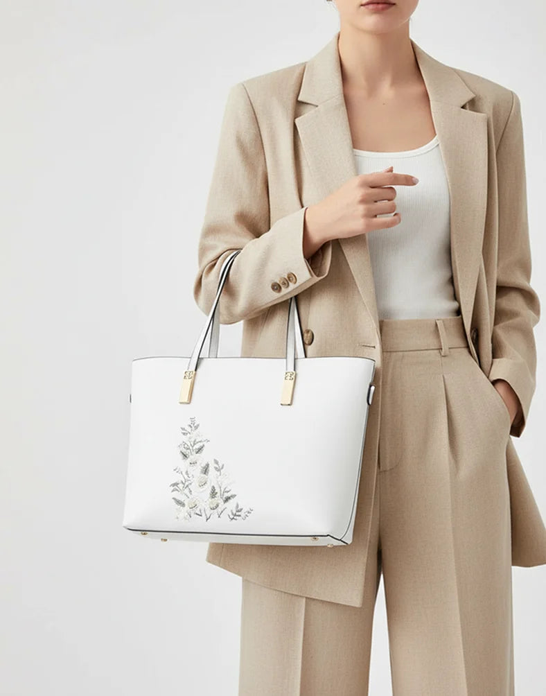 Liora Aureum Medium White Brown tole Bag