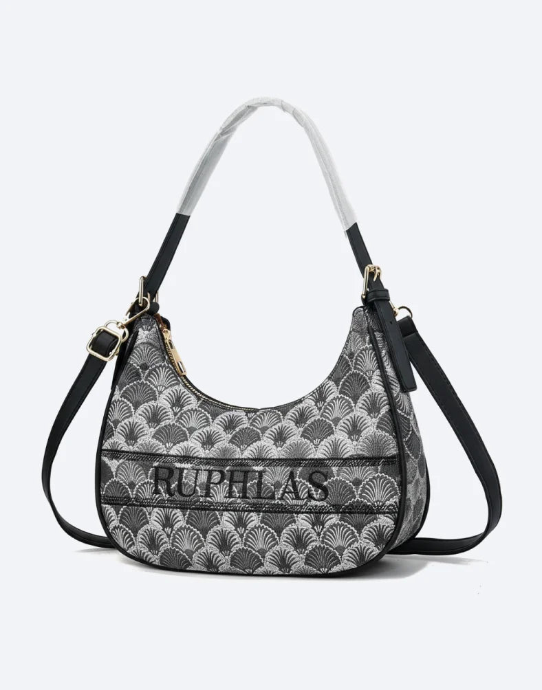 Liora Valencia Black & Grey  Medium Hobo Sling Bag
