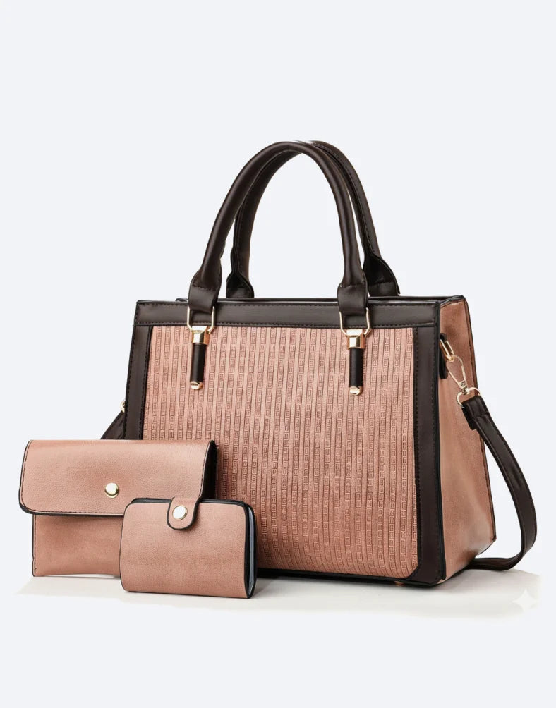 Liora Valencia Large Blush Brown Tote Bag with Wallets