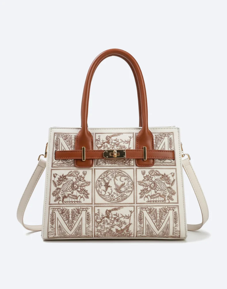 Liora Valencia Large Caramel Panelled Tote Bag