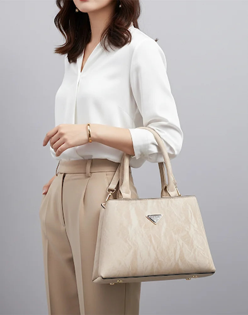 Liora Valencia  Beige Medium Satchel Tote