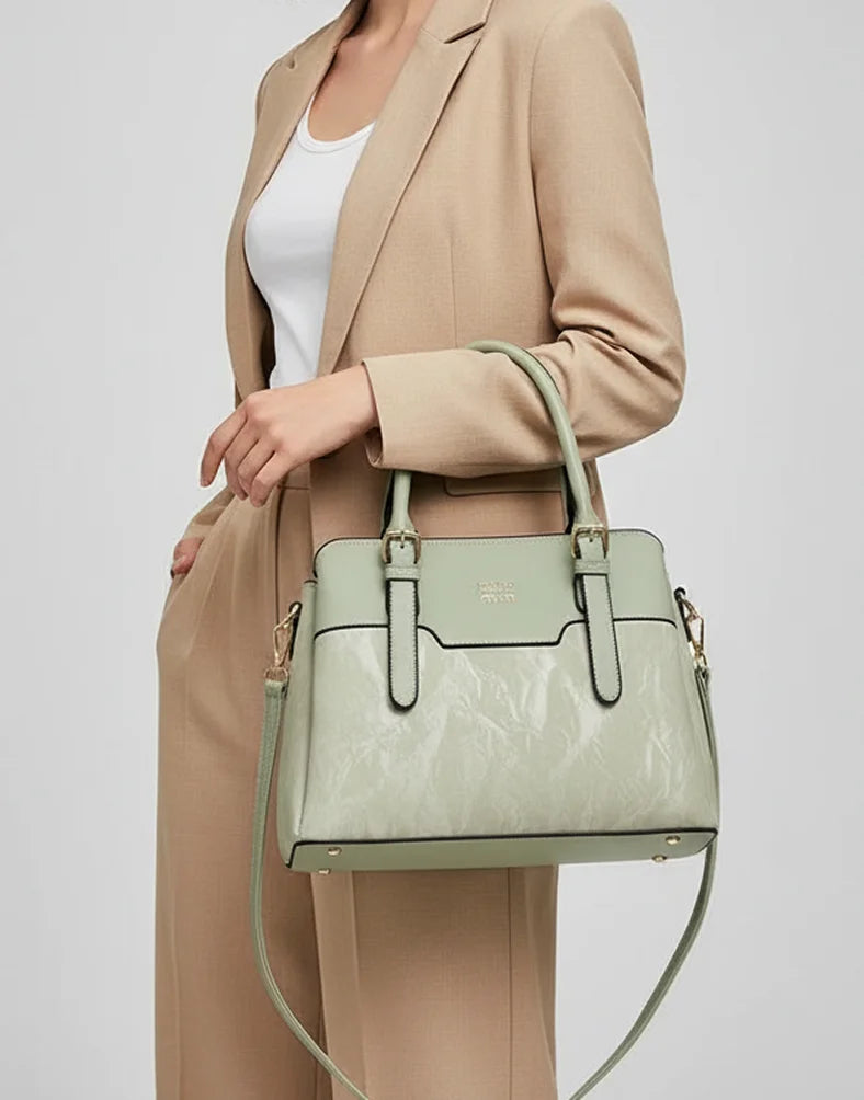 Liora Valencia Medium Two-Tone Green Tote Bag