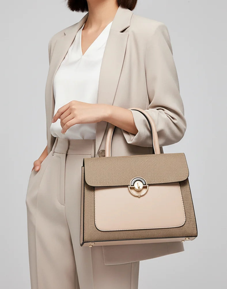 Liora Valencia  Structured beige  Satchel Combo Bag